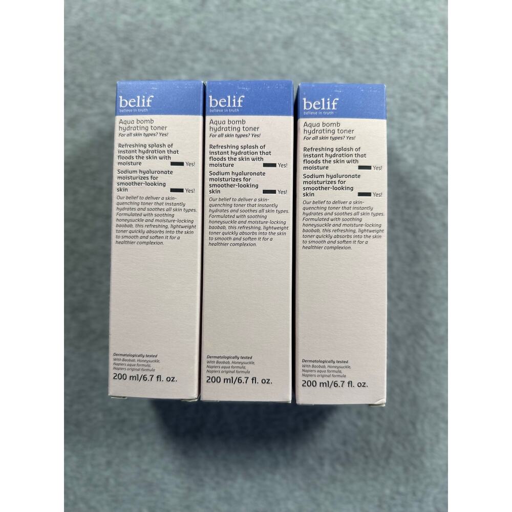 belif Aqua Bomb Hydrating Toner 200ml / 6.7 fl. oz. Lot of 3 Skin Care
